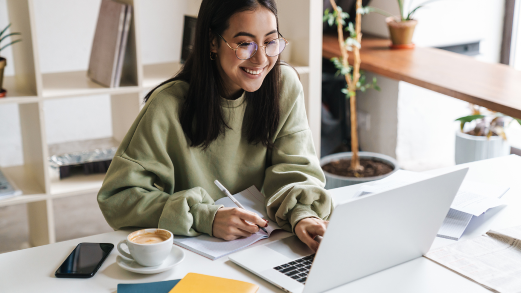 young person using laptop to study