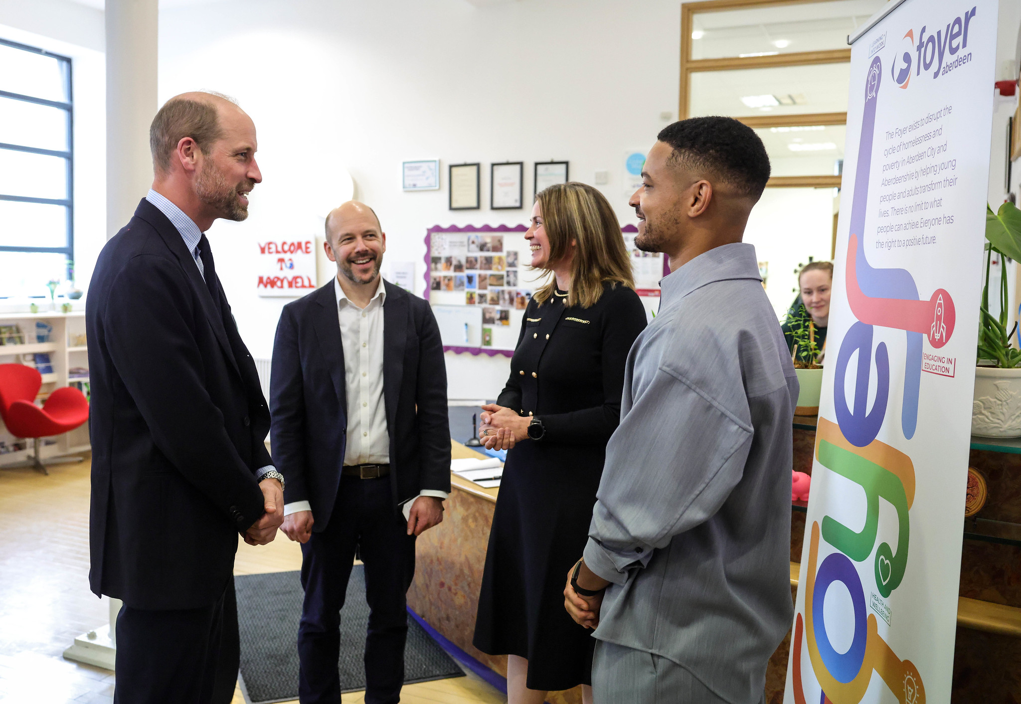 The Prince took part in a workshop with young people and discussed the direction of Project Flourish and how it could best help them, before meeting with local and national employers who will be part of Project Flourish, including Specsavers and Amey at Aberdeen Foyer. Picture by Andrew Parsons / Kensington Palace